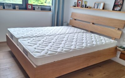 Boxspring-Bett aus Eiche